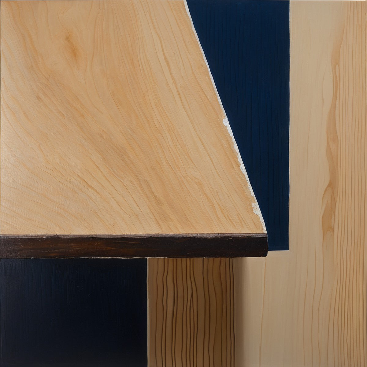 Painting of a wooden tabletop edge